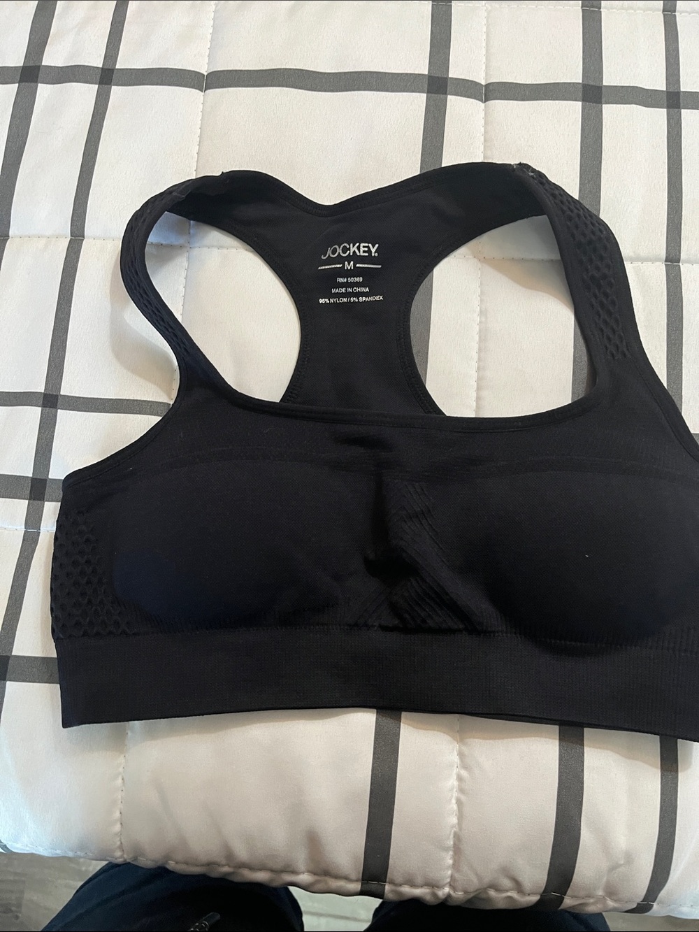 Jockey 2x1 Seamless Racerback Sports Bra - Black